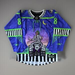 Beetle Juice Hockey Jersey M Multicolor Horror Movie Elev808 Designs Streetwear